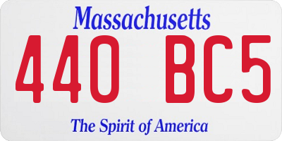 MA license plate 440BC5