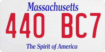 MA license plate 440BC7
