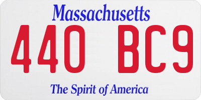 MA license plate 440BC9