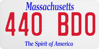 MA license plate 440BD0
