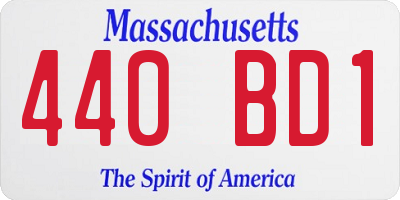 MA license plate 440BD1