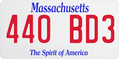 MA license plate 440BD3