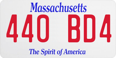 MA license plate 440BD4