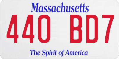 MA license plate 440BD7