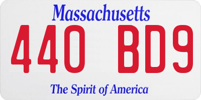 MA license plate 440BD9