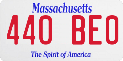 MA license plate 440BE0