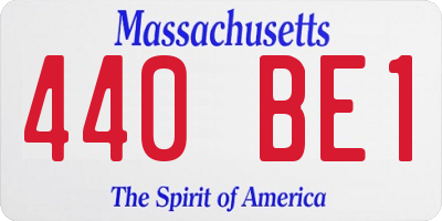 MA license plate 440BE1