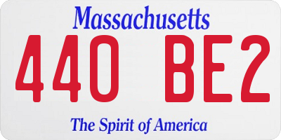 MA license plate 440BE2