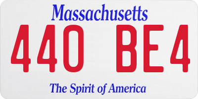 MA license plate 440BE4
