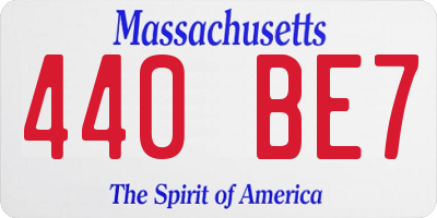 MA license plate 440BE7