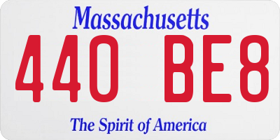 MA license plate 440BE8