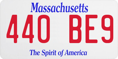 MA license plate 440BE9