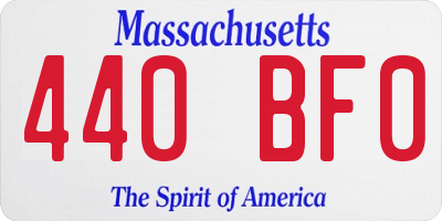 MA license plate 440BF0