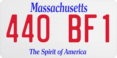 MA license plate 440BF1