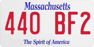 MA license plate 440BF2