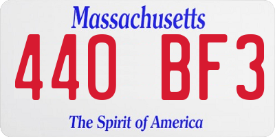 MA license plate 440BF3