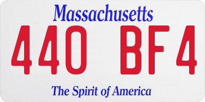 MA license plate 440BF4