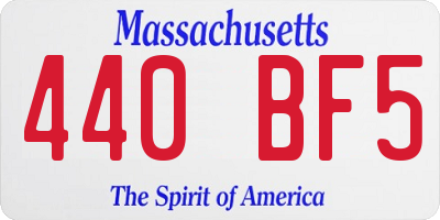 MA license plate 440BF5
