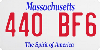 MA license plate 440BF6