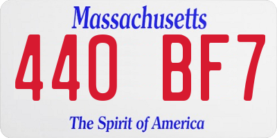 MA license plate 440BF7