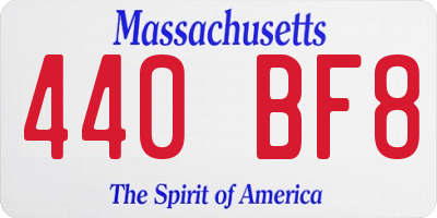 MA license plate 440BF8