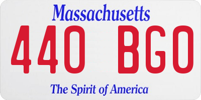 MA license plate 440BG0