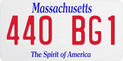 MA license plate 440BG1