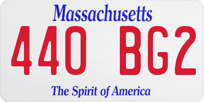 MA license plate 440BG2