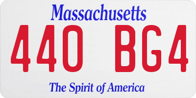 MA license plate 440BG4
