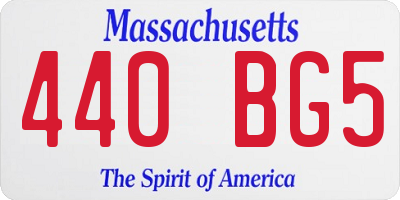 MA license plate 440BG5
