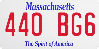 MA license plate 440BG6