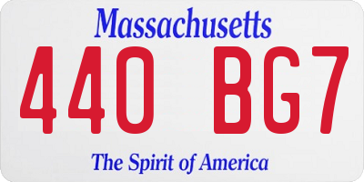MA license plate 440BG7