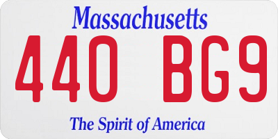 MA license plate 440BG9