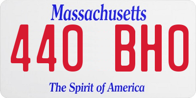 MA license plate 440BH0