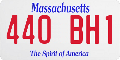 MA license plate 440BH1