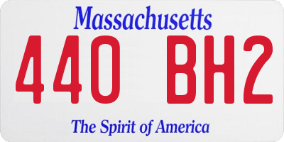 MA license plate 440BH2