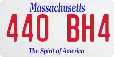 MA license plate 440BH4