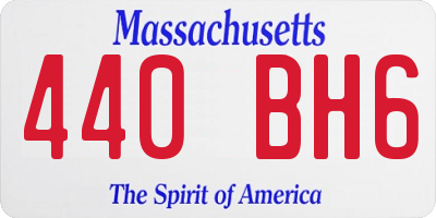 MA license plate 440BH6