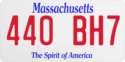 MA license plate 440BH7