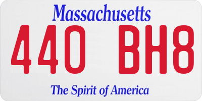 MA license plate 440BH8