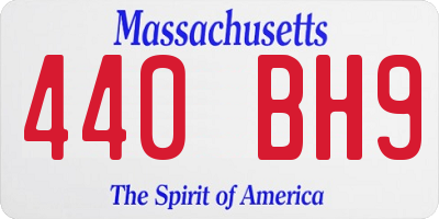 MA license plate 440BH9