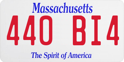MA license plate 440BI4