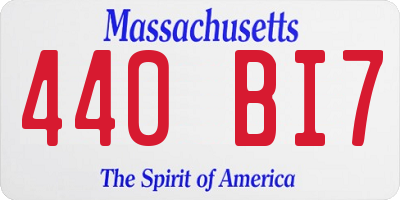 MA license plate 440BI7