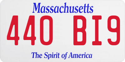 MA license plate 440BI9