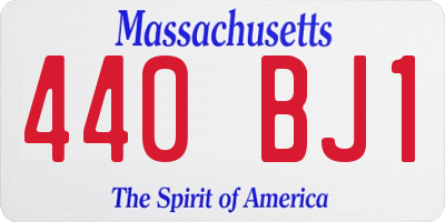 MA license plate 440BJ1