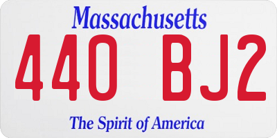 MA license plate 440BJ2