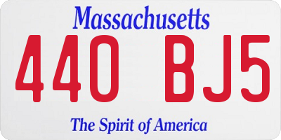 MA license plate 440BJ5