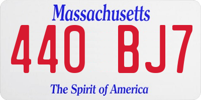 MA license plate 440BJ7