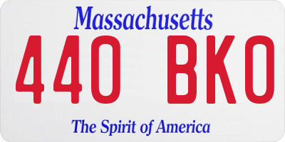 MA license plate 440BK0