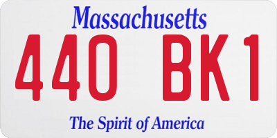 MA license plate 440BK1